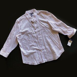 NWT Chaps Shirt White Dot Print No Iron Size XXL Cotton